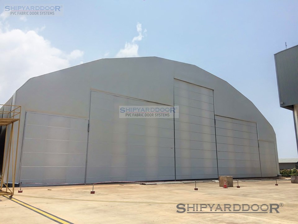 fabric aircraft hangar door indonesia en shipyarddoor